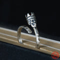 Small Royal Skull 925s Adjustable Ring