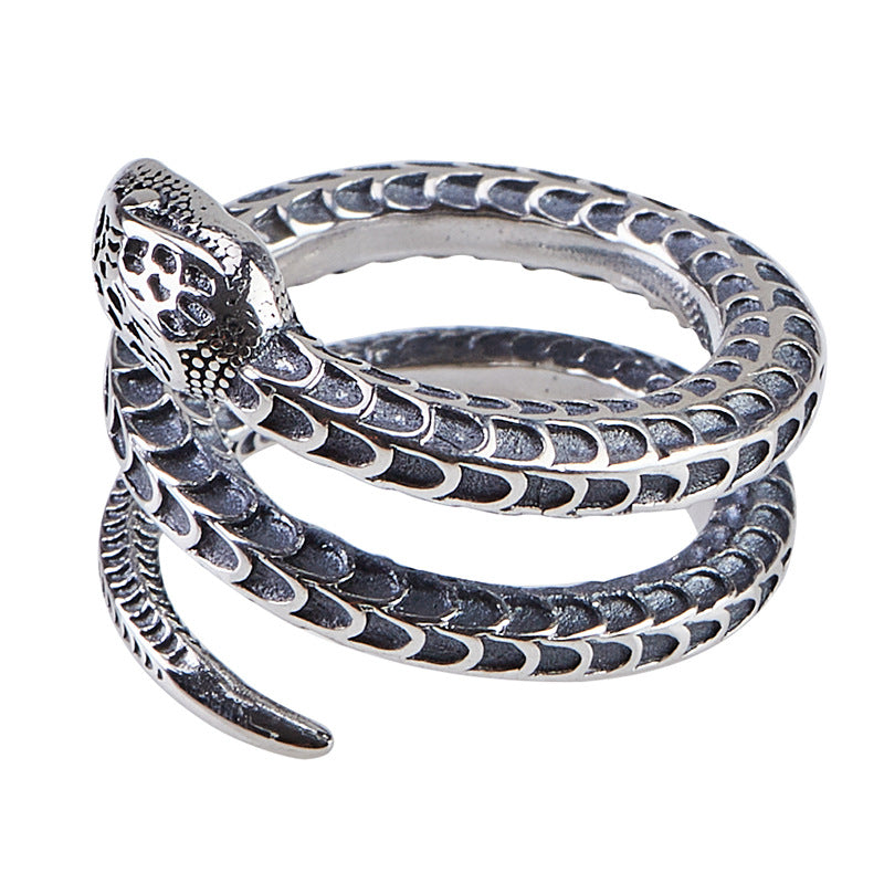 S925 Silver Coil Snake Ring