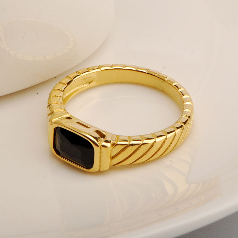 Men's Classic Gold Steel Index Ring