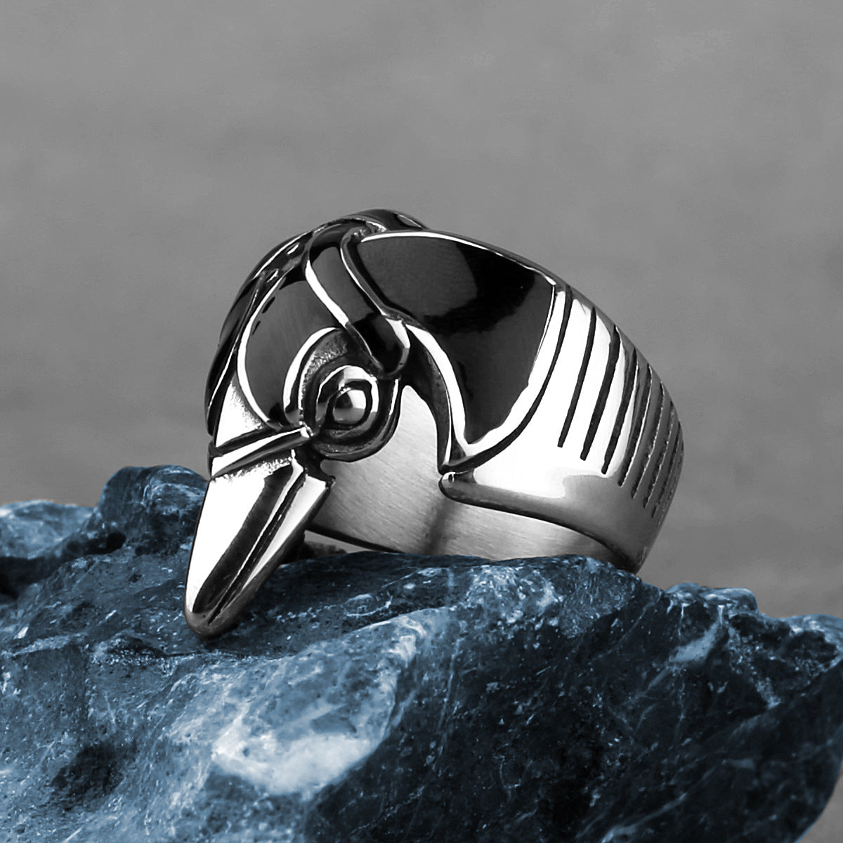 Steel Viking Crow Ring