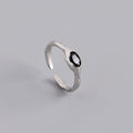 Simple Artisan Silver Ring With Black Stone