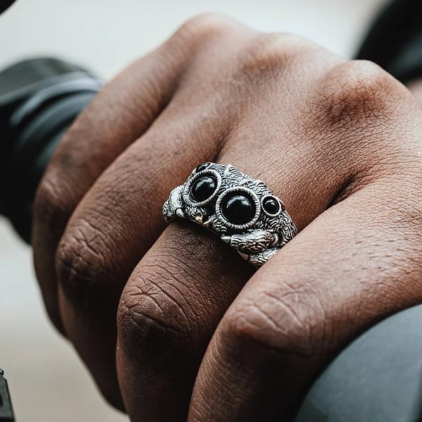 Detailed Jumping Spider Ring